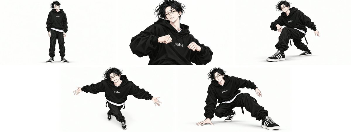 5 opening images in shot order; all three models started from these images.