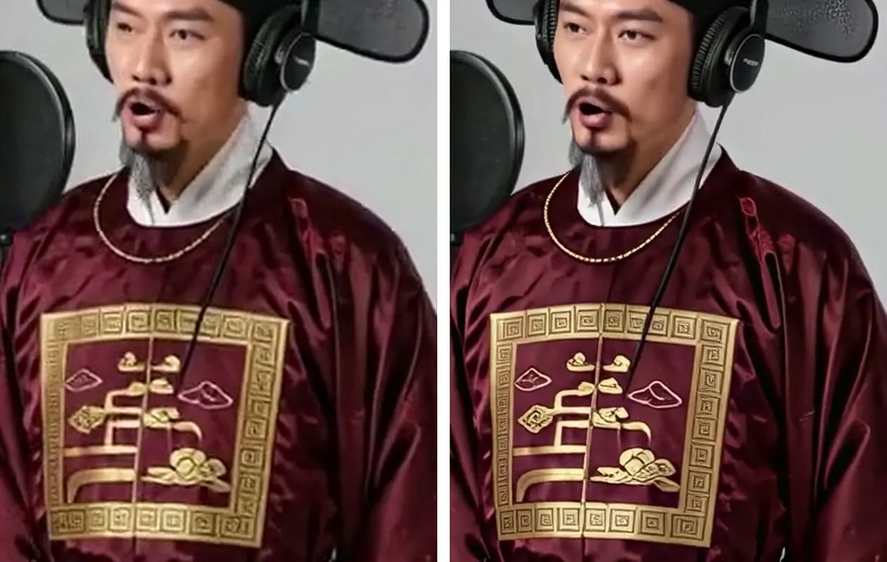 Left: the native image simply enlarged; right: upscaled with SeedVR2, making the gold chain and embroidered geometric pattern clearer