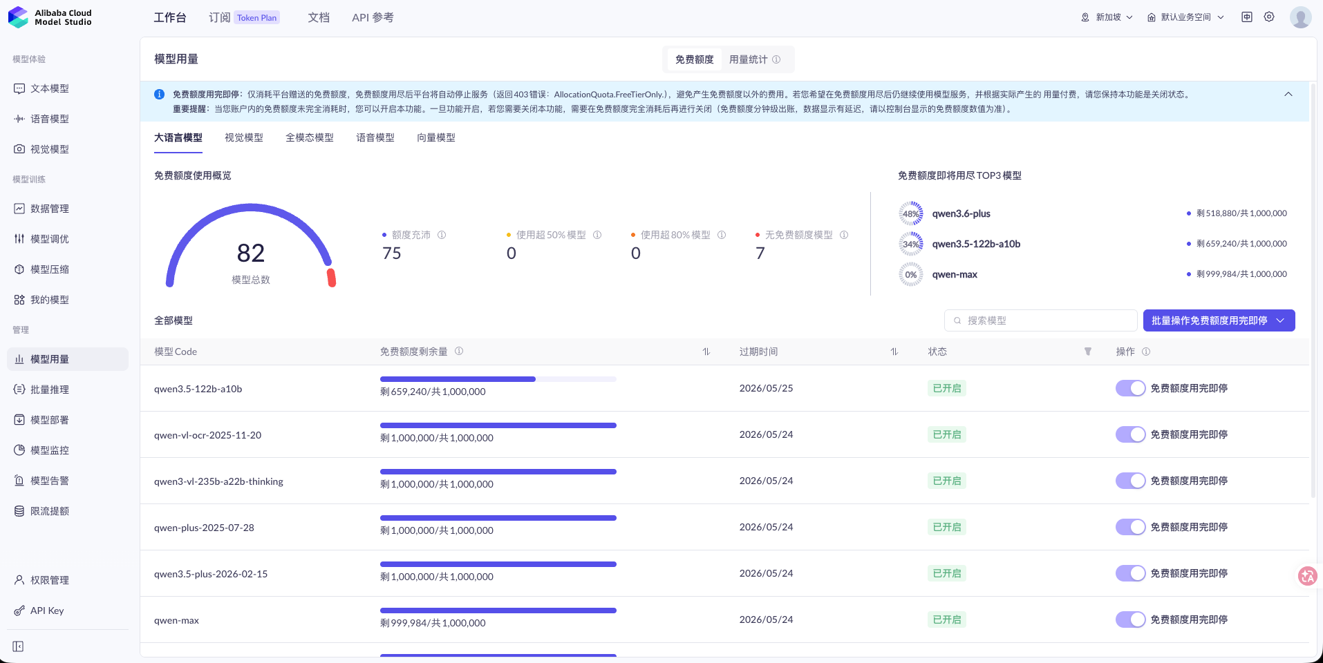 阿里 DashScope 後台