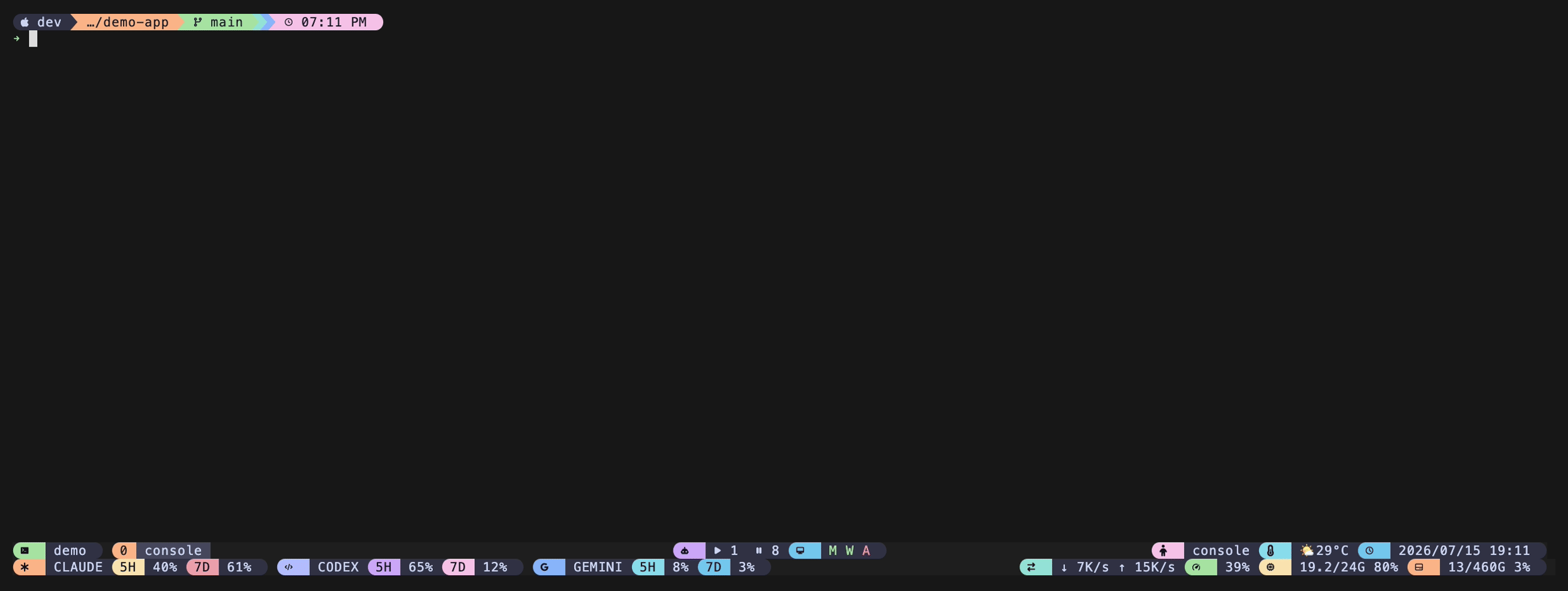A window stuck at 80x24 is automatically resized to the correct dimensions