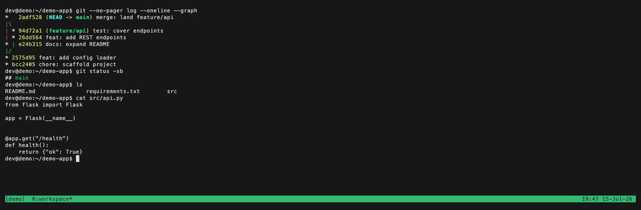 Side-by-side comparisons of the interface before and after installing twelve tmux plugins